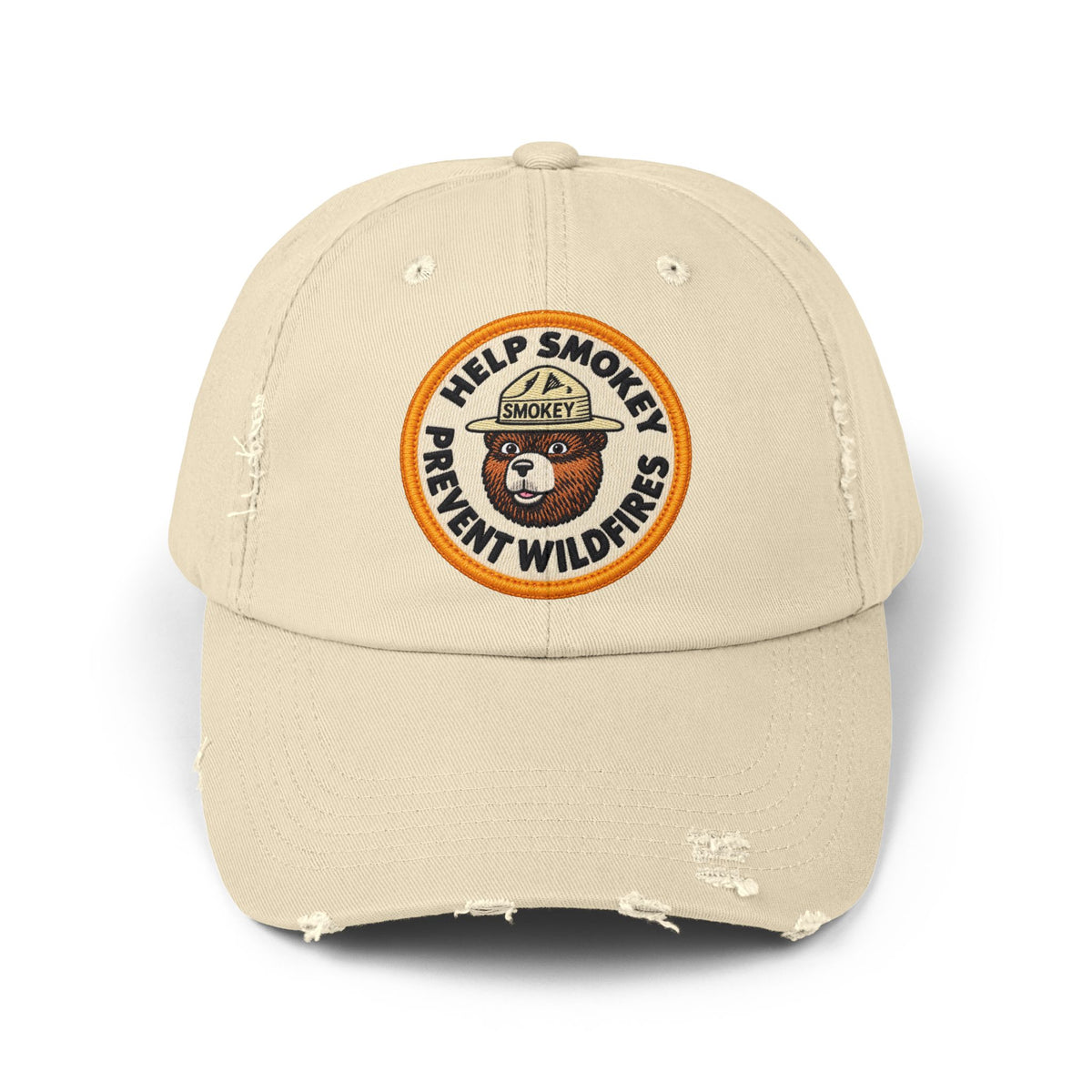 Unisex Distressed Cap Hats Printify Stone One size