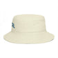 Coastal Bucket Hat — Brown Beach Sun Hat with 'COASTAL' Retro Text