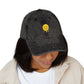 Embroidered Vintage Cap — Dripping Yellow Smiley Face Hat Hats Printify