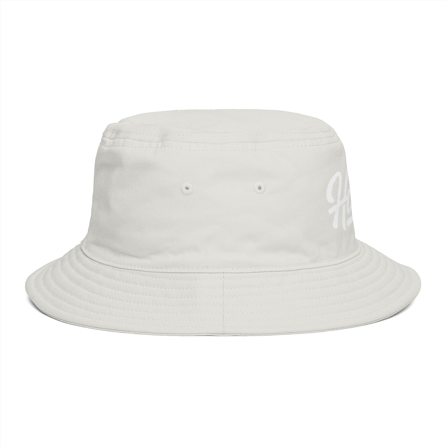 Hustle Embroidered Bucket Hat — Retro Script Streetwear Cap Hats Printify