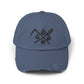 Black Distressed Cap with Vintage Crossed Symbols Hats Printify Scotland Blue One size