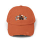 Distressed Baseball Cap — LA Logo with Angel Wings & Clouds Hats Printify Burnt Orange One size
