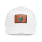 Leather Patch Baseball Cap — Retro Grenade Patch Hat Hats Printify One size White / Light Brown patch Rectangle