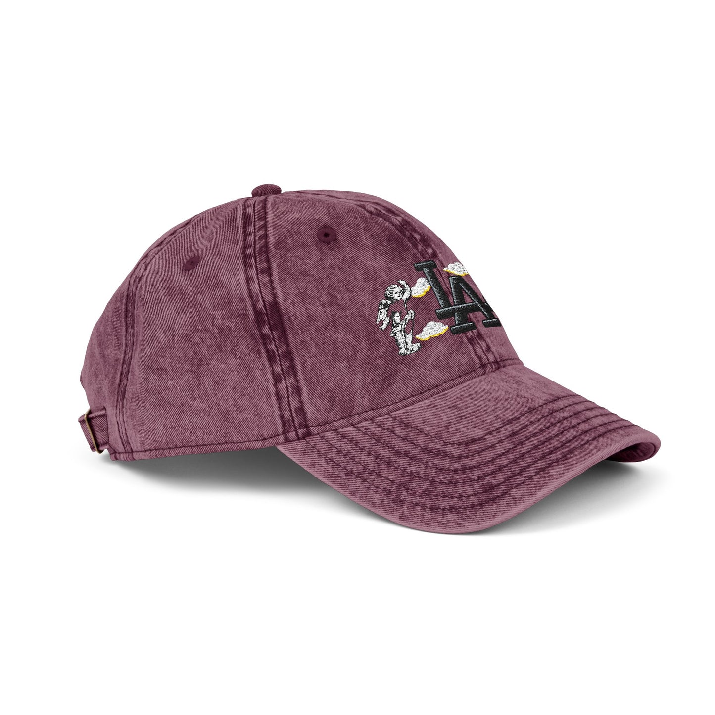 Vintage Embroidered Cap – Red LA Floral Baseball Hat