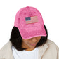 Vintage Washed Dad Hat with Embroidered American Flag — Patriotic Cap for 4th of July & Everyday Wear Hats Printify