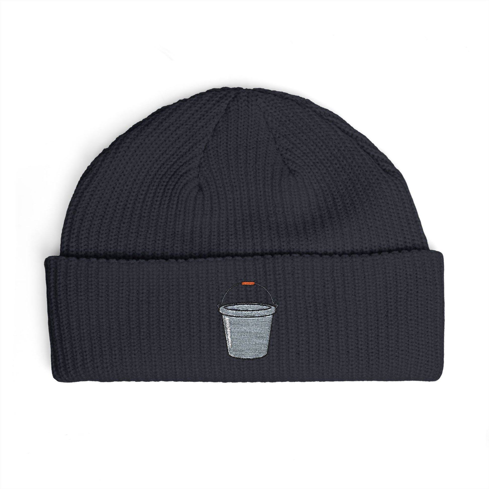 Embroidered Trash Can Cuff Beanie Hats Printify One size Navy