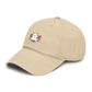 Washed Baseball Cap with Cute White Cat Embroidery