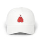 Dad Cap with Red Boxing Gloves Embroidery – Vintage Sports Baseball Hat Hats Printify White One size
