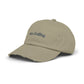 He's Goin' Distressed Dad Hat — Vintage Black Embroidered Cap