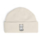 Embroidered Kitten Cuff Beanie