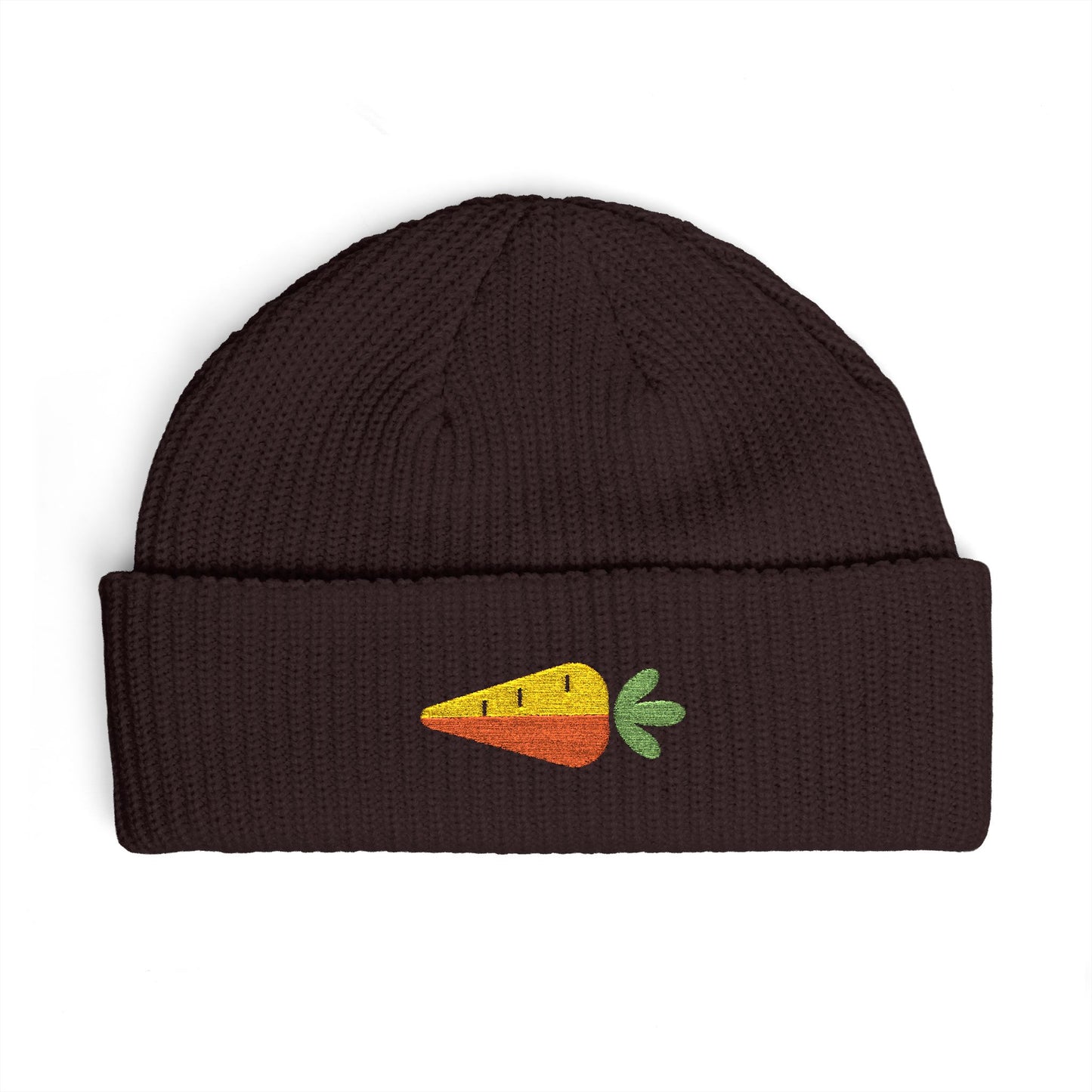 Embroidered Carrot Cuff Beanie Hats Printify One size Plum