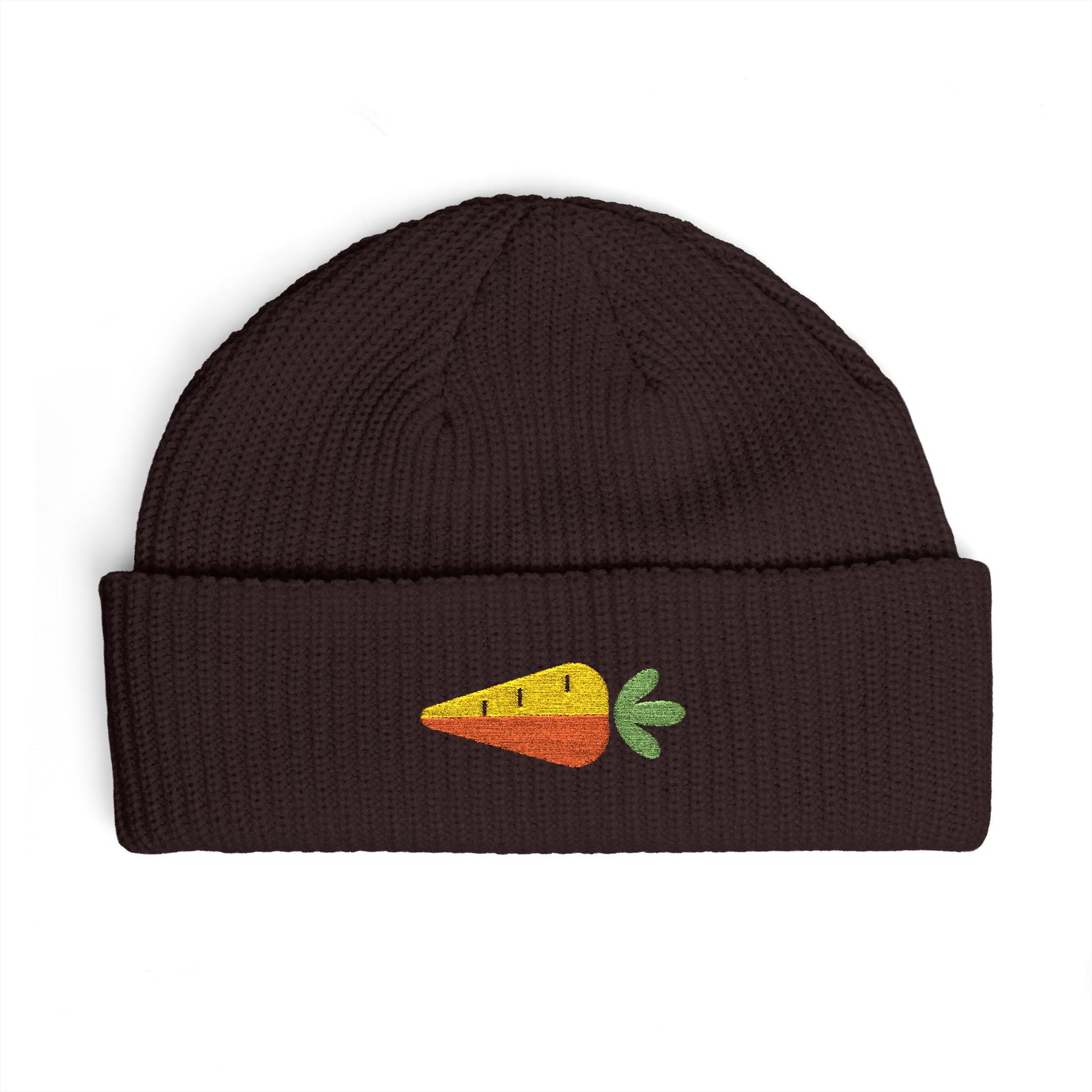 Embroidered Carrot Cuff Beanie Hats Printify One size Plum