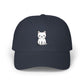 Cute Kitty Embroidered Dad Cap Hats Printify Navy One size