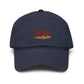 Embroidered "Jew" Challah Bread Washed Baseball Cap Hats Printify One size Navy