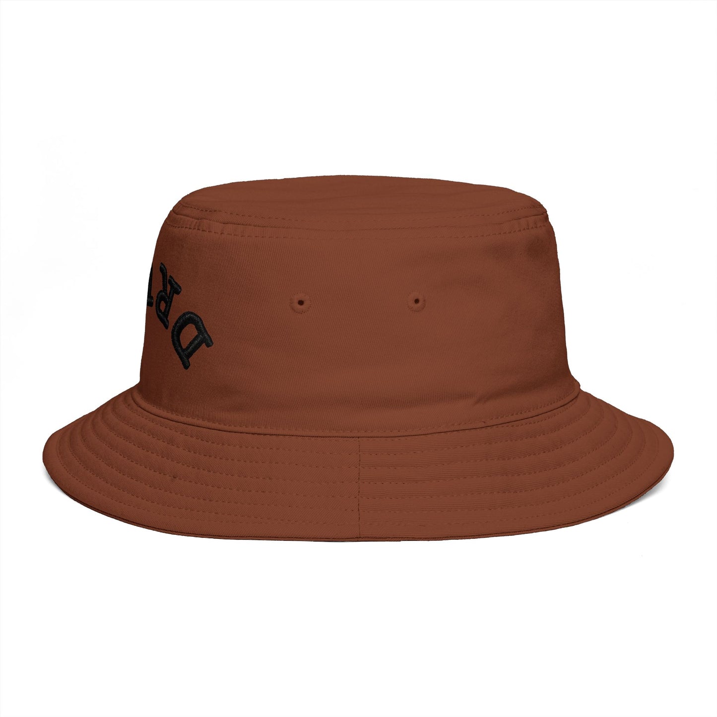 Drunk Arched Brown Bucket Hat – Retro Party & Festival Headwear