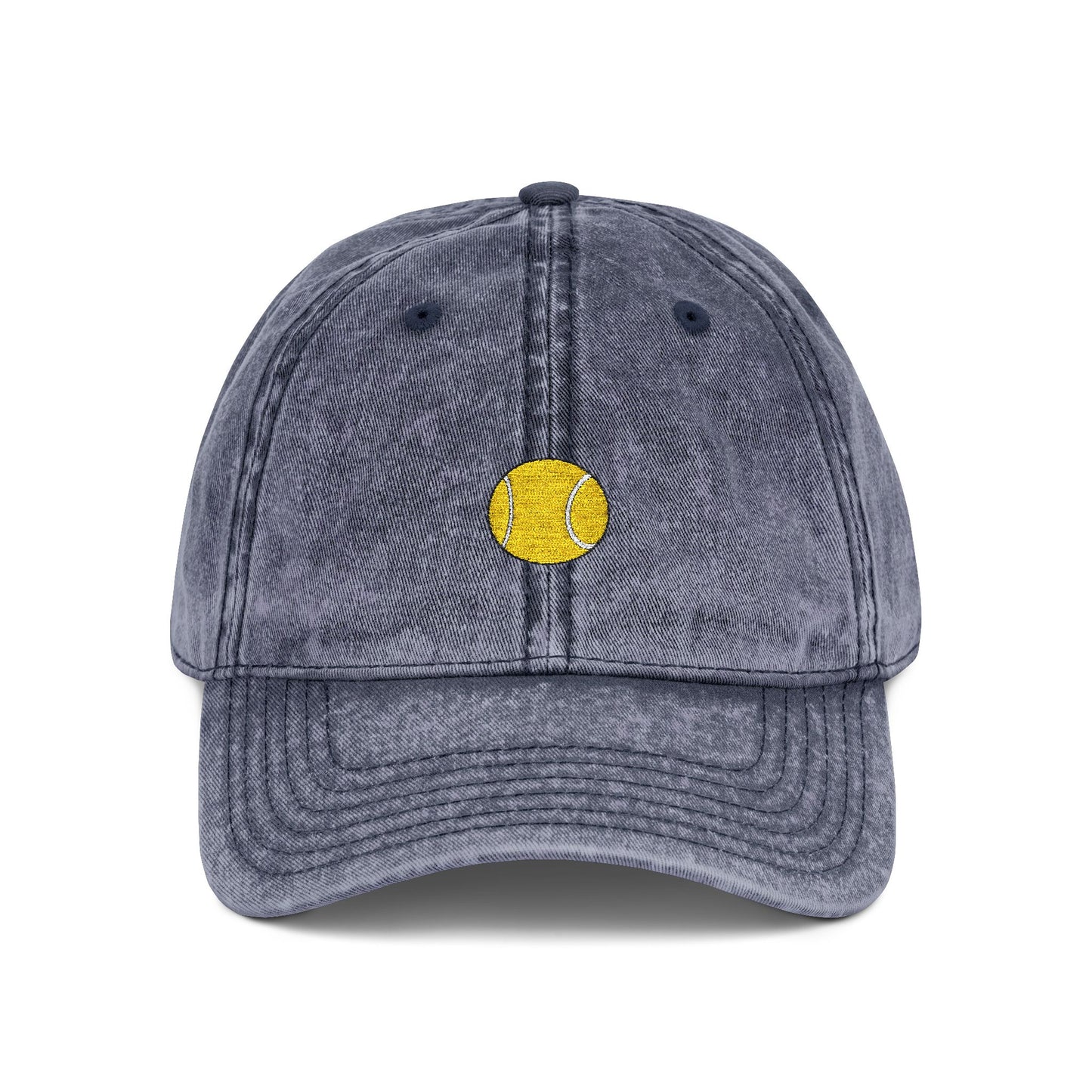 Vintage Embroidered Sunflower Cap — Retro Washed Baseball Hat Hats Printify One size Navy
