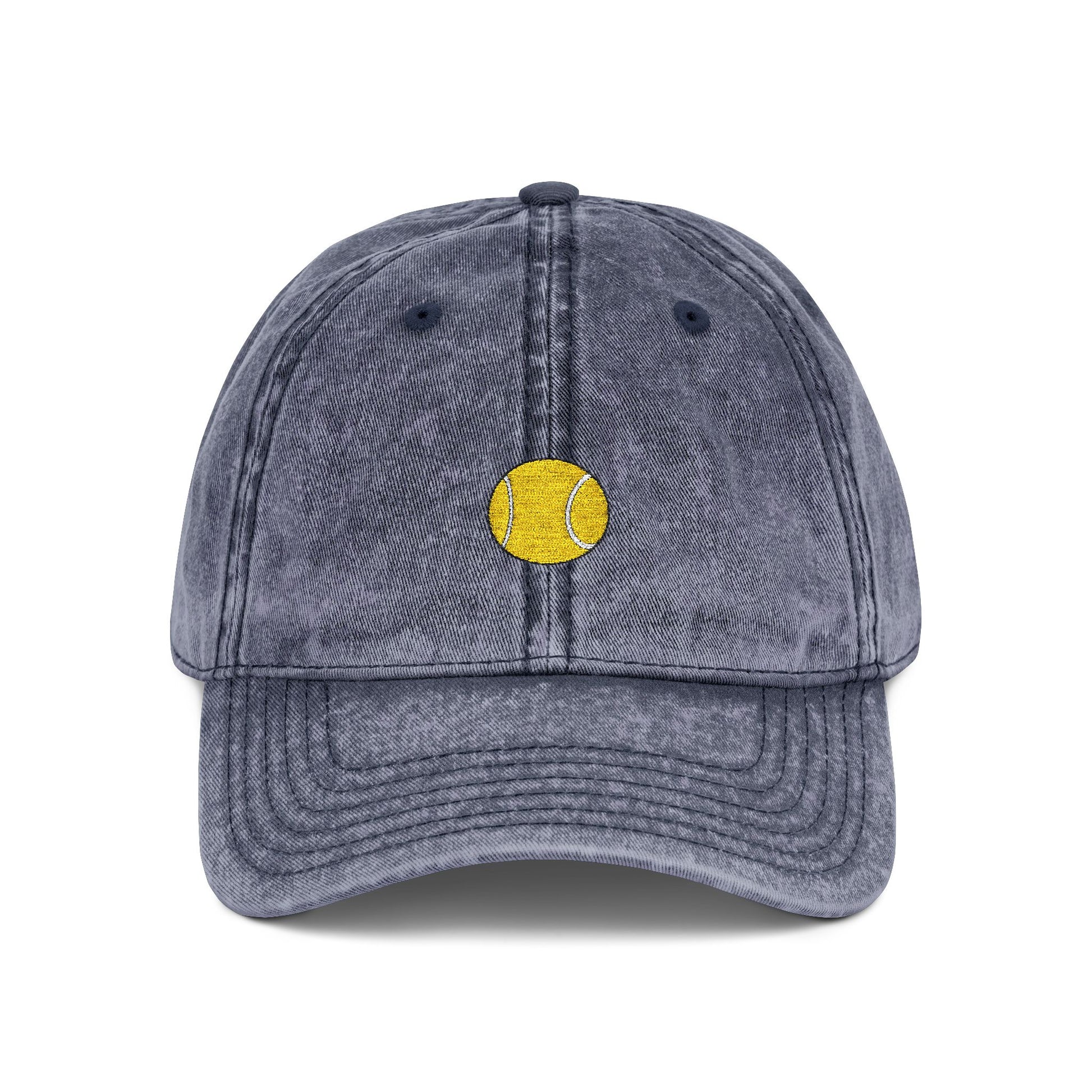Vintage Embroidered Sunflower Cap — Retro Washed Baseball Hat Hats Printify One size Navy