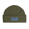 Dad Cuff Beanie — Embroidered Varsity Logo Knit Hat for Fathers, Gift for Dad Hats Printify One size Army