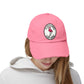Distressed Surf Cap — "Filthy Flamingo Surf Gang" Embroidered Patch Hat Hats Printify