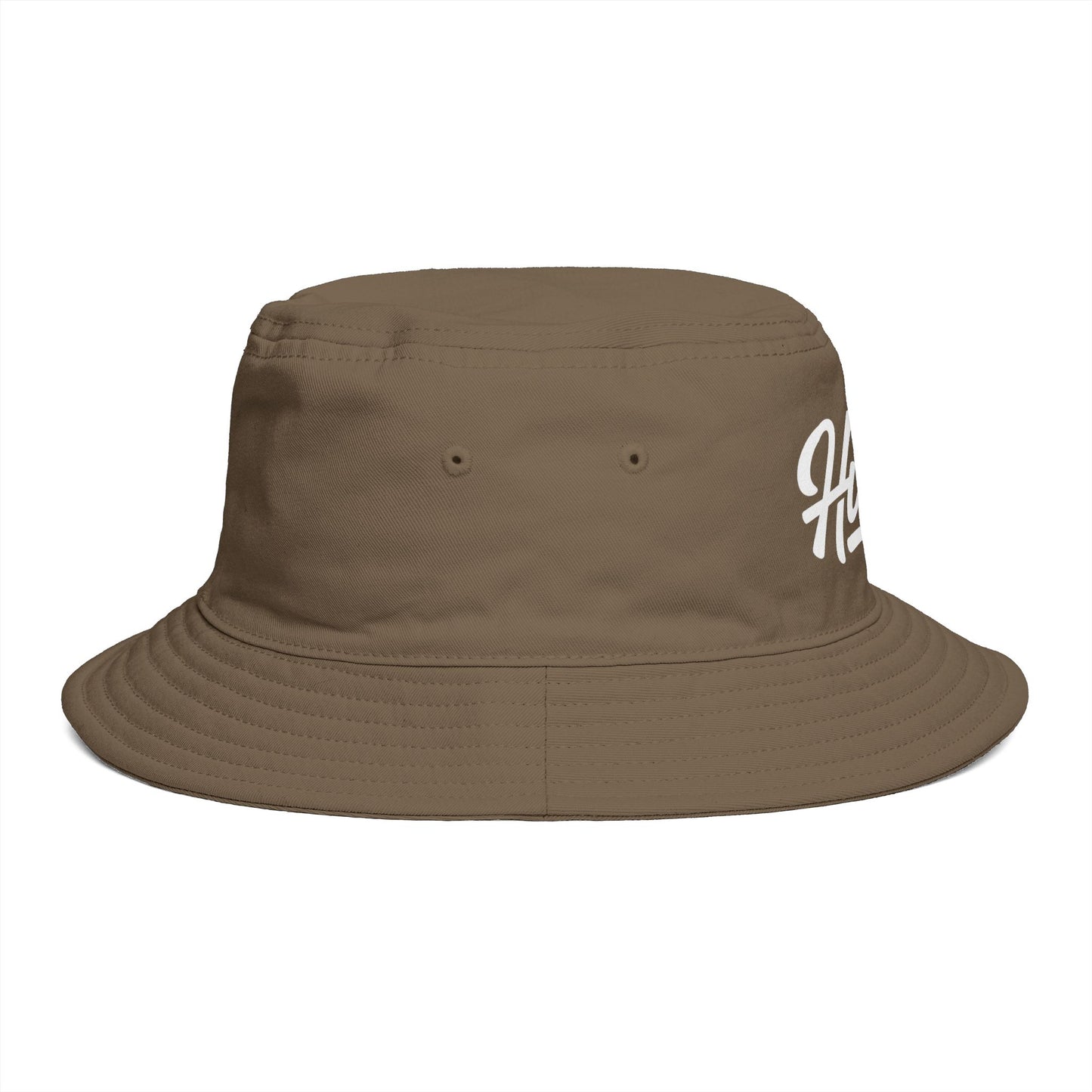 Hustle Embroidered Bucket Hat — Retro Script Streetwear Cap