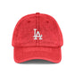 Vintage Embroidered LA Cap — Washed Red Baseball Hat Hats Printify One size Red