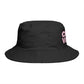 Chill Vibes Bucket Hat — Retro Pink Text Cotton Sun Hat Hats Printify