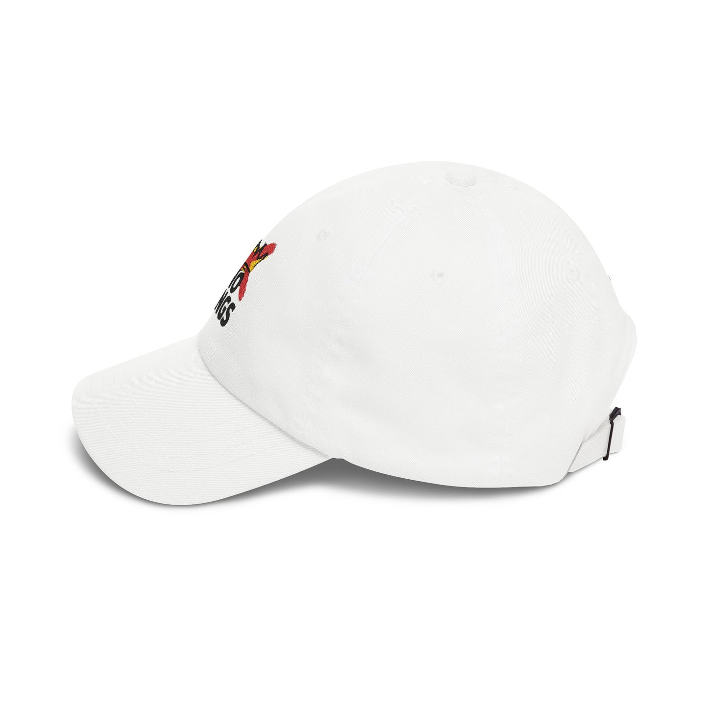No Kings Embroidered Dad Cap — Casual White Baseball Hat Hats Printify