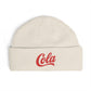 Cola Cuff Beanie — Retro Script Knit Hat Hats Printify One size Ecru