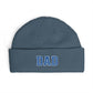 Dad Cuff Beanie — Embroidered Varsity Logo Knit Hat for Fathers, Gift for Dad Hats Printify One size Petrol Blue