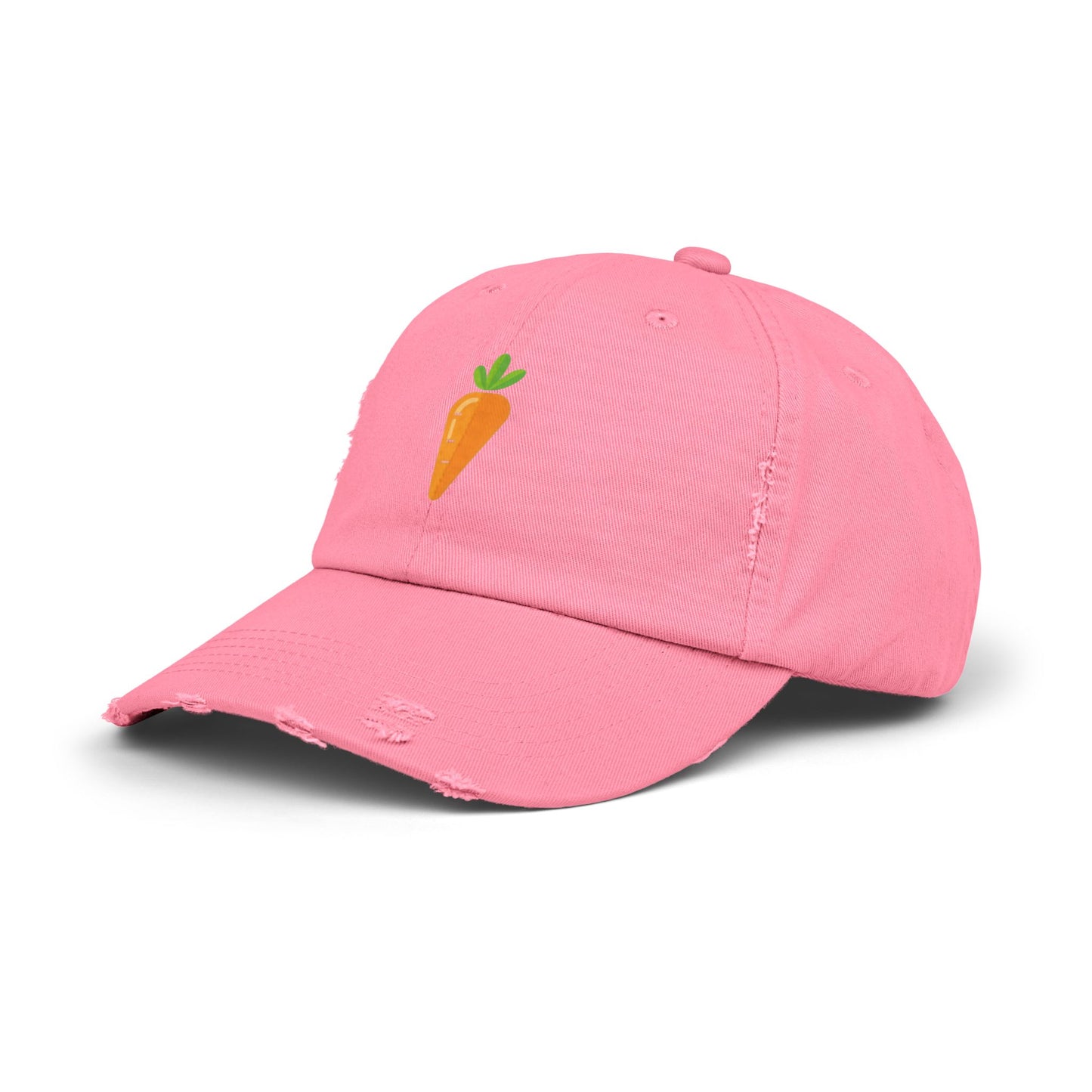 Carrot Patch Distressed Cap — Cute Embroidered Vegetable Baseball Hat