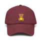 Embroidered Golden Teddy Baseball Cap Hats Printify One size Maroon