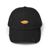 Distressed Black Cap with Golden Leaf Embroidery — Casual Fall Baseball Hat Hats Printify Black One size