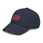 Washed Cotton Baseball Cap with Retro "Cola" Script Embroidery