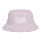 Hustle Embroidered Bucket Hat — Retro Script Streetwear Cap Hats Printify One size Orchid