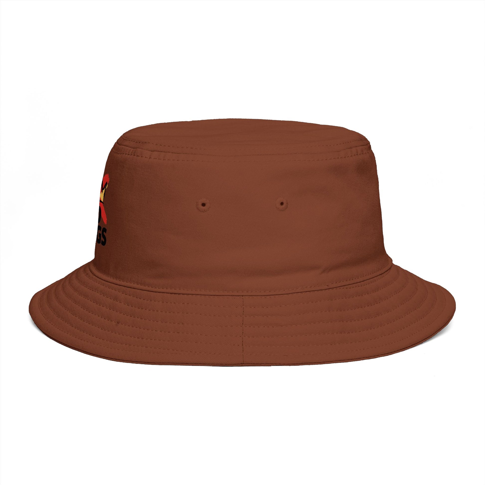 No Kings Bucket Hat — Rebellious Crown Graphic Cotton Bucket Hat Hats Printify