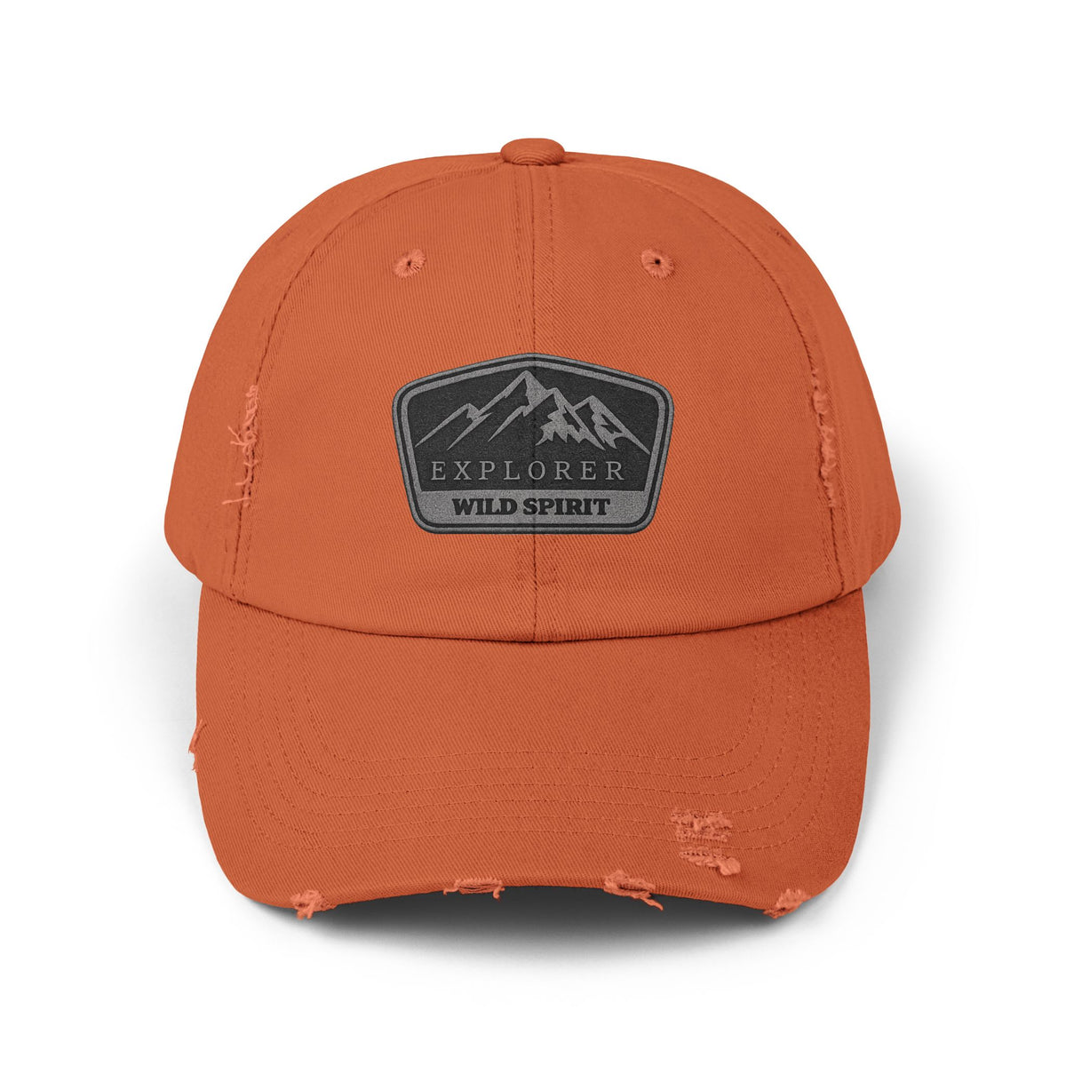 Explorer Wild Spirit Distressed Cap — Mountain Outdoors Dad Hat Hats Printify Burnt Orange One size