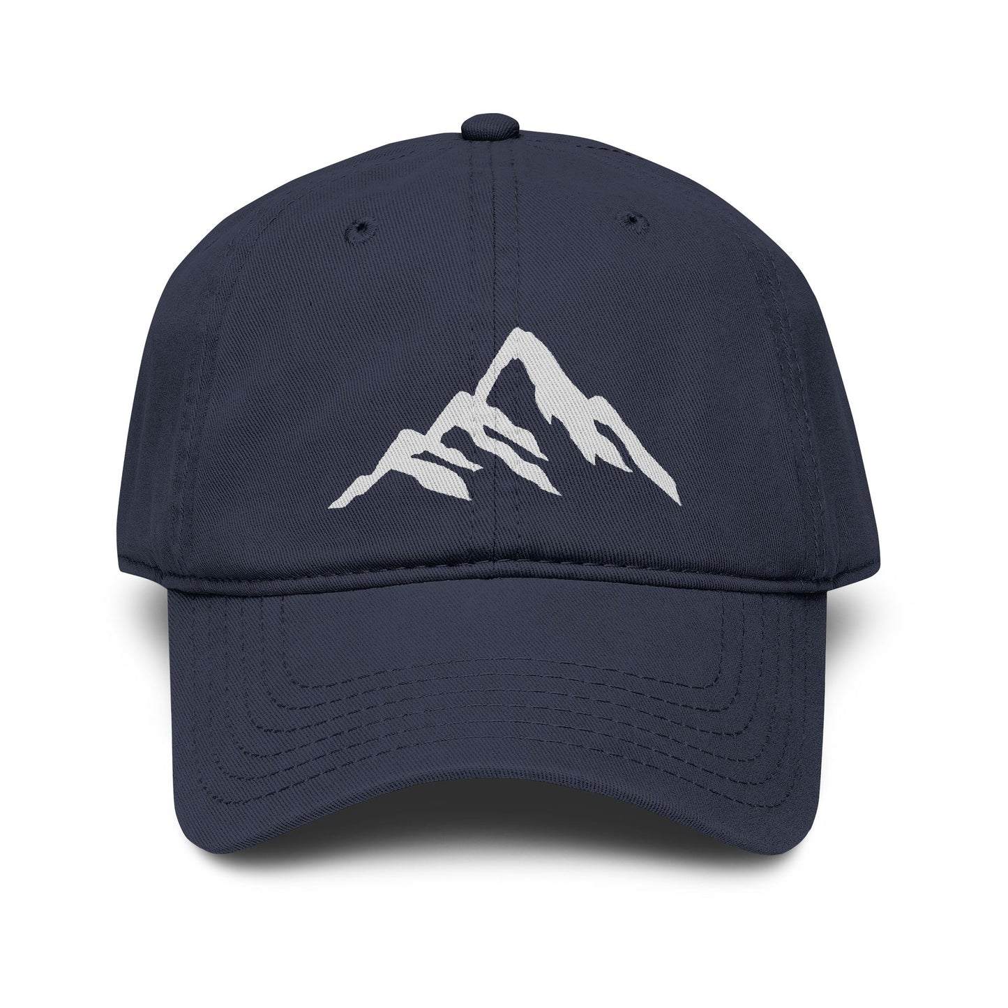 Washed Mountain Embroidered Baseball Cap Hats Printify One size Navy