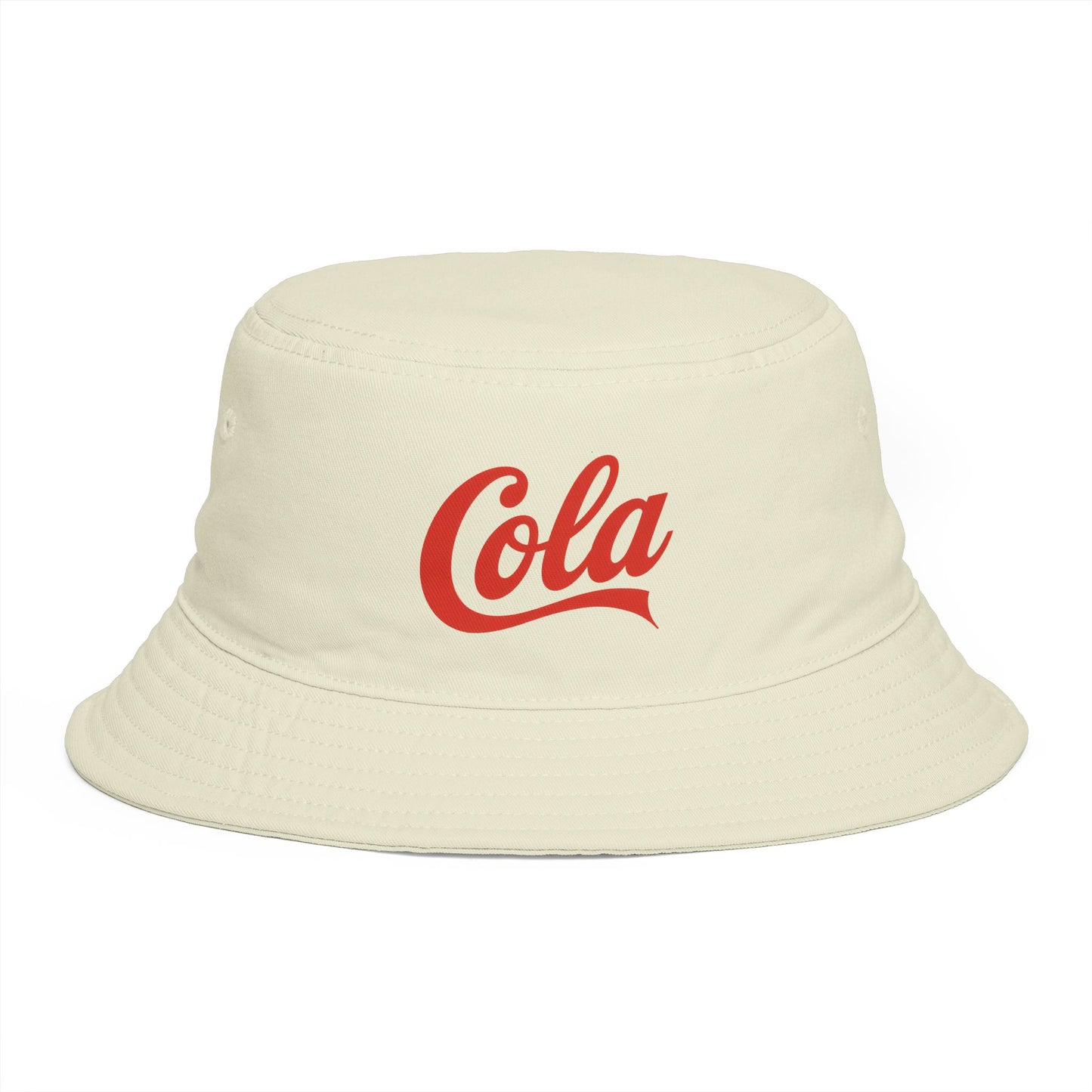 Cola Logo Brown Bucket Hat – Retro Soda-Inspired Summer Hat Hats Printify