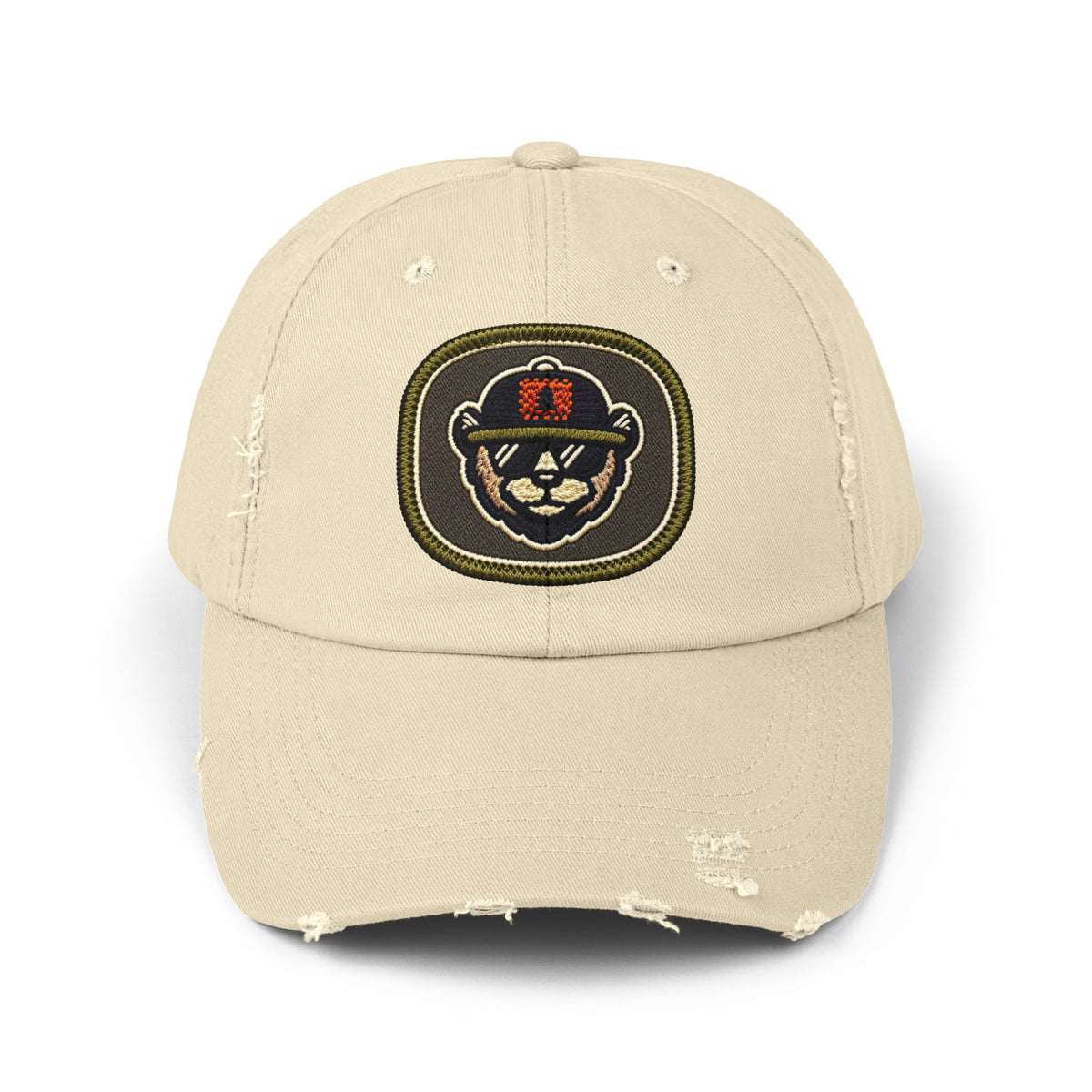 Unisex Distressed Cap Hats Printify Stone One size