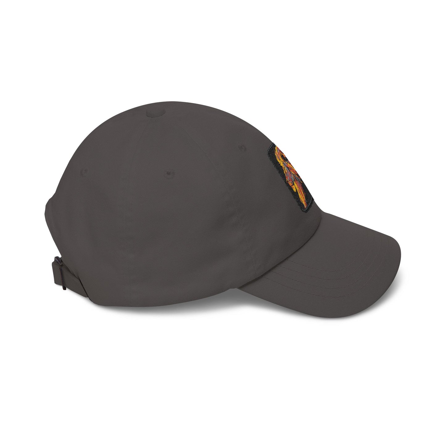 Dad Cap — Embroidered Fiery Lion Patch Baseball Hat