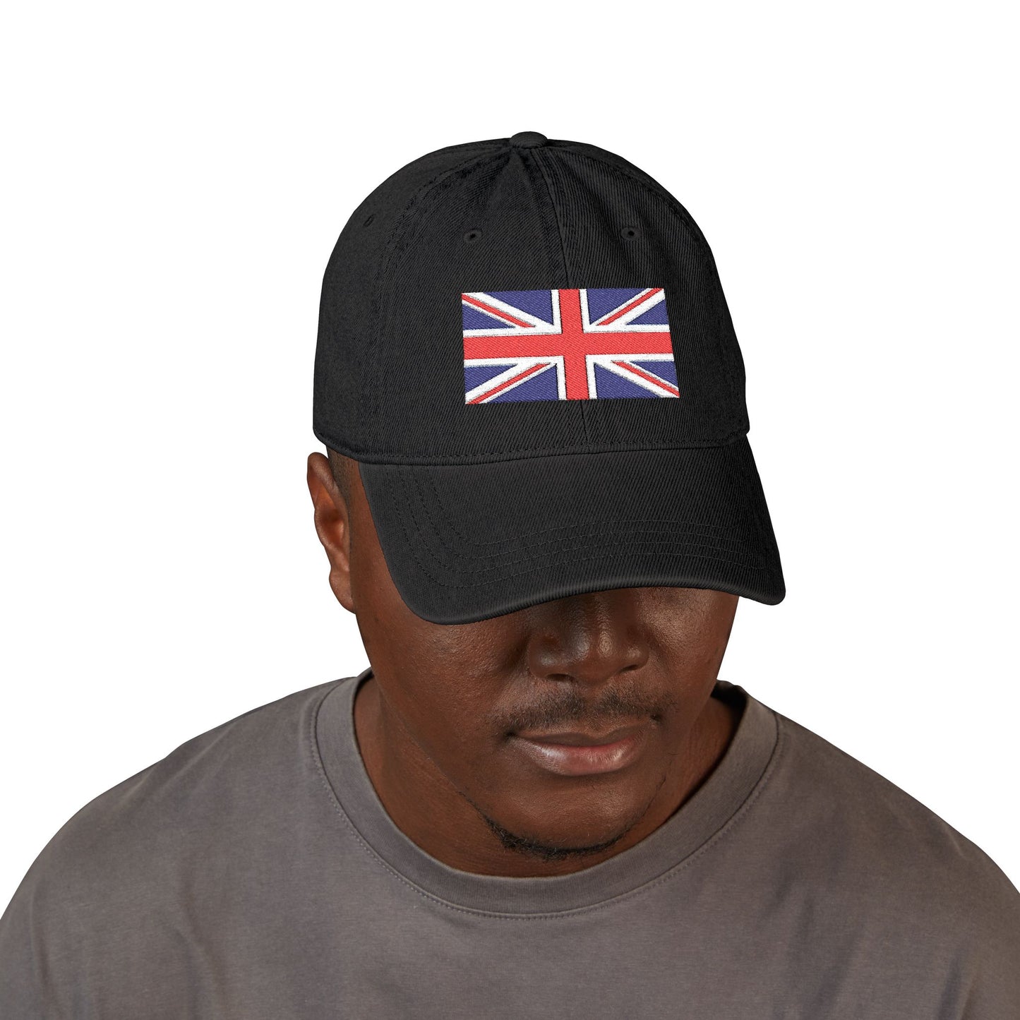 Union Jack Embroidered Denim Hat — British Flag Baseball Cap Hats Printify