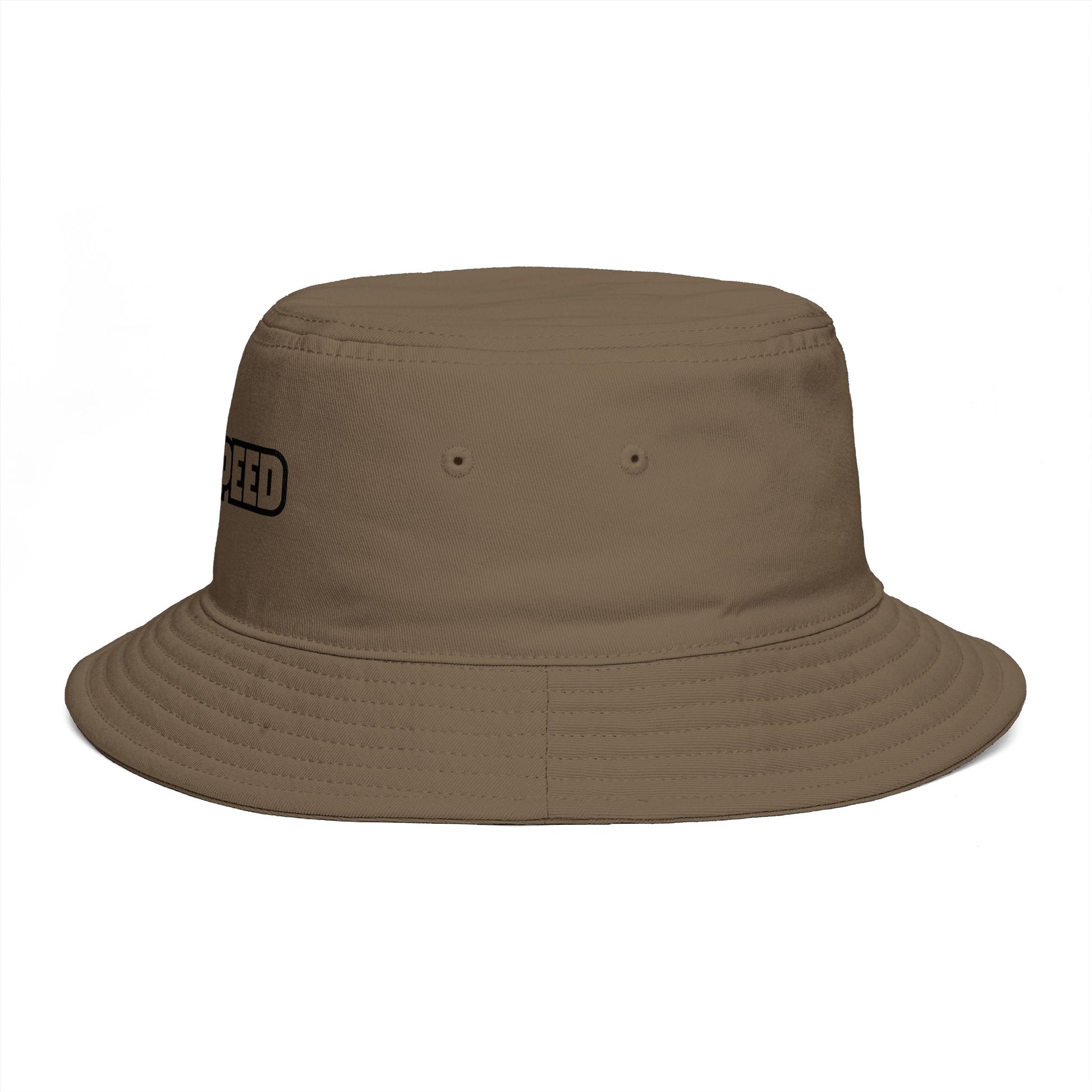 Godspeed Bucket Hat — Retro Script Embroidered Brown Sun Hat Hats Printify