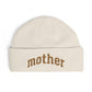 Mother Cuff Beanie — Gold Glitter Embroidered Knit Hat for Moms