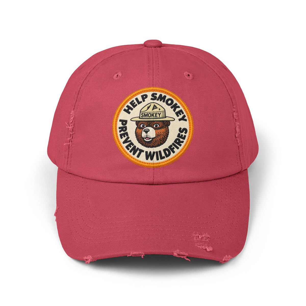 Unisex Distressed Cap Hats Printify Dashing Red One size