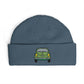 Cuff Beanie — Retro Green Car Embroidered Knit Hat Hats Printify One size Petrol Blue