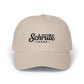 Schrute Farms Dad Cap — Vintage Script Embroidered Baseball Hat Hats Printify Stone One size