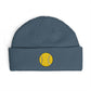Sequin Tennis Ball Cuff Beanie - Sparkle Sports Knit Hat for Players & Fans Hats Printify One size Petrol Blue