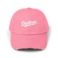 Dirtbags Distressed Baseball Cap — Vintage Script Embroidered Hat Hats Printify True Pink One size