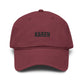 Karen Embroidered Washed Baseball Cap Hats Printify One size Maroon