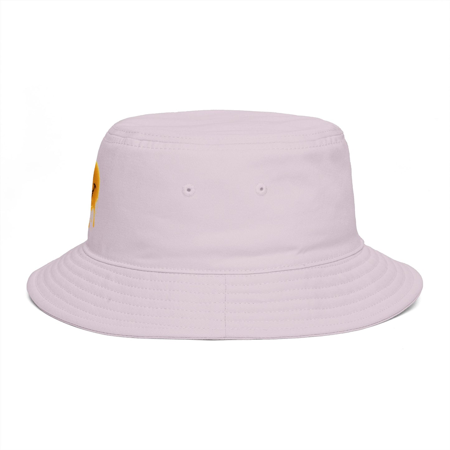 Smiley Drip Bucket Hat — Retro Melted Smile Face Sun Hat